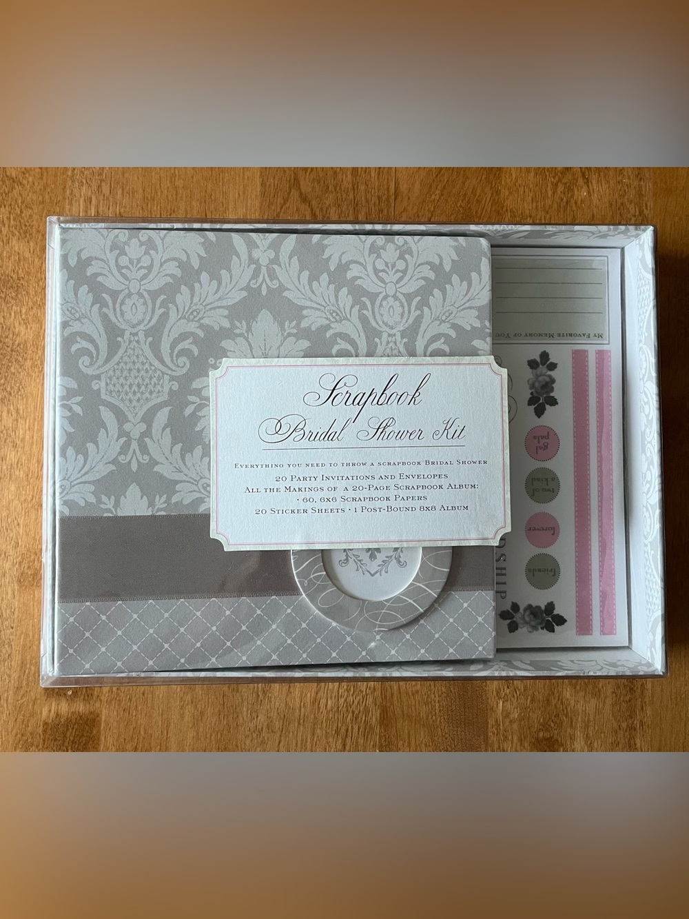 Scrapbook Bridal Shower Kit - Gray and white